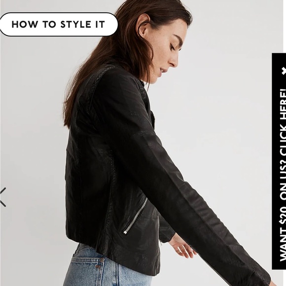 Madewell Washed Leather Motorcyle Jacket - Picture 4 of 6